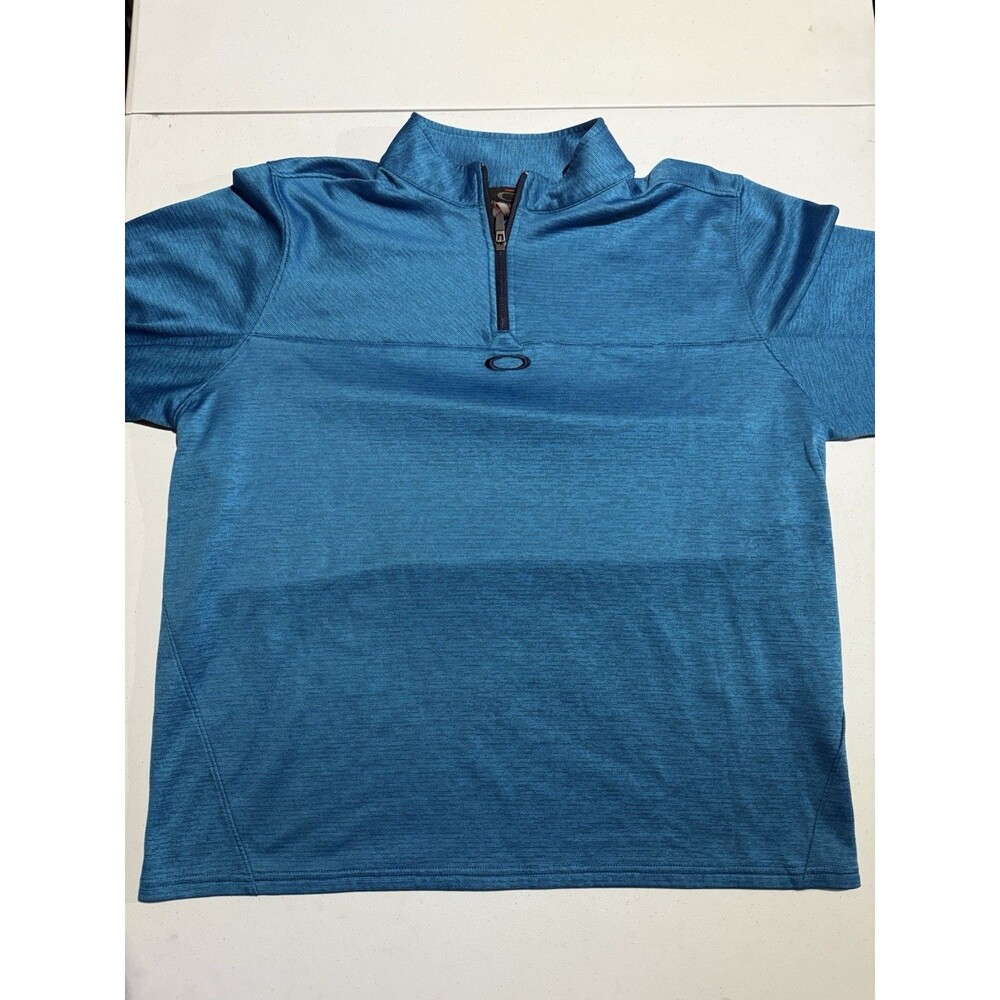 Oakley Hydrolix Quarter Zip Pullover Sweatshirt Blue Heather Striped Men’s  XL